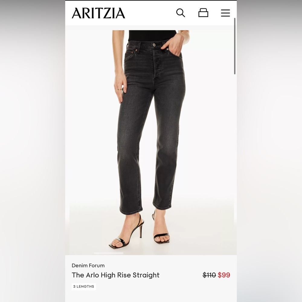 Aritzia Denim Forum Arlo High Rise Straight Jeans